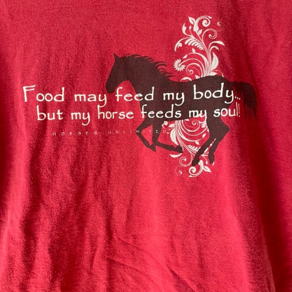 Red "My Horse Feeds My Soul!" L Tee